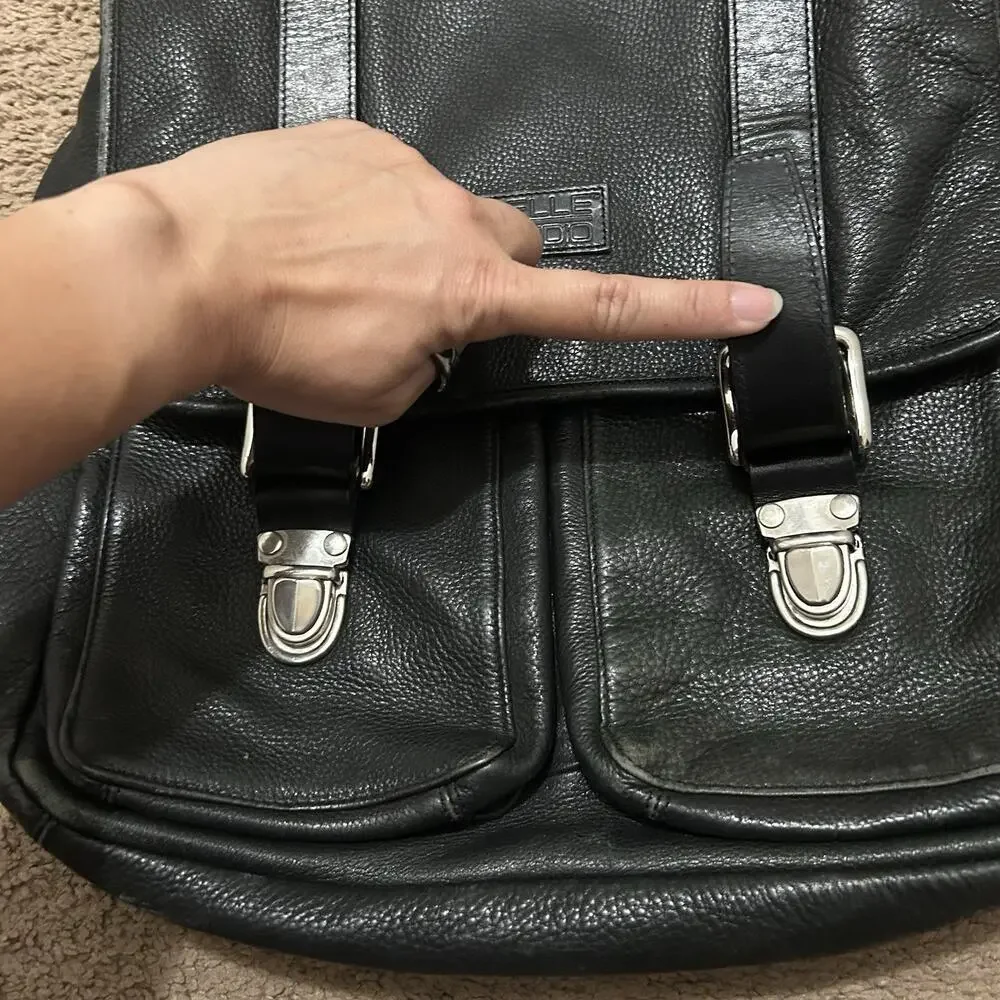 Vintage Wilson’s Leather Pelle Studio Shoulder Bag Document Messenger Black